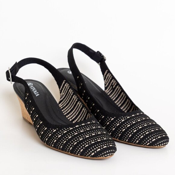 Almond-Toe Tamia Slingback Wedge Pro Black Crochet - Picture 6 of 16